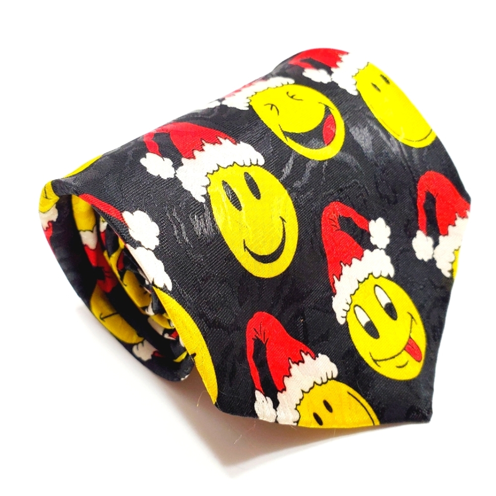 The Christmas Collection Necktie Christmas Smiley Face Theme Men's Neck Tie